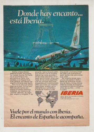 3 Publicidades De Aerolineas Iberia Uruguay Vintage Años 70