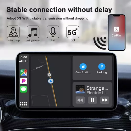 Adaptador inalámbrico CarPlay, adaptador inalámbrico Apple CarPlay 2023  para automóviles CarPlay con cable OEM, dongle más rápido y elegante