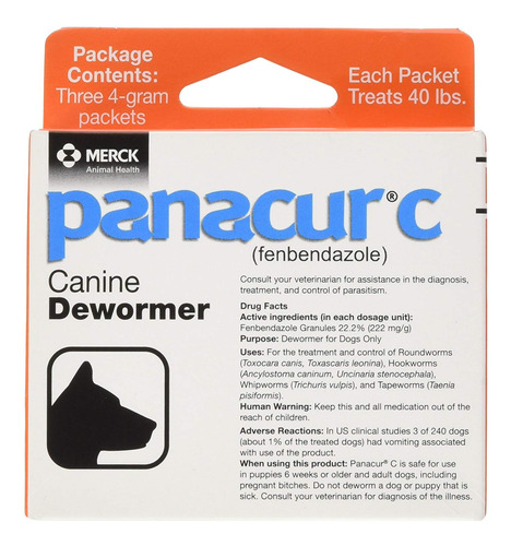 Panacur C - Desparasitante Canino Para Perros, 0.14 Oz Cada 