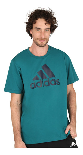 Remera adidas Essentials Logo En Verde Esmeralda Hombre | De