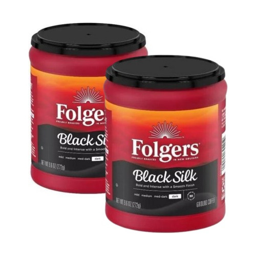 2 Pack Café Folgers Black Silk Café Molido 272g X 2 Usa