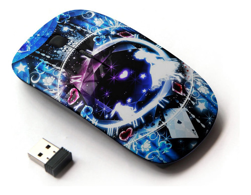 Koolmouse Inalambrico Optico 2.4 G Tarjeta Alicia Azul Pais