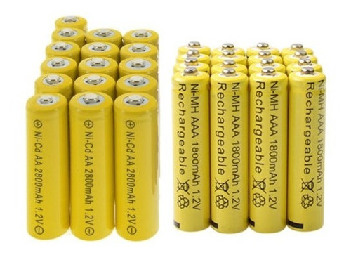 16aa + 16aaa Pilas Recargables Nicd 2800mah Jardín 1.2v Nimh