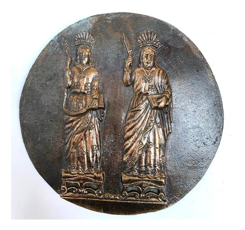 Cosme E Damião - Medalhão Em Bronze