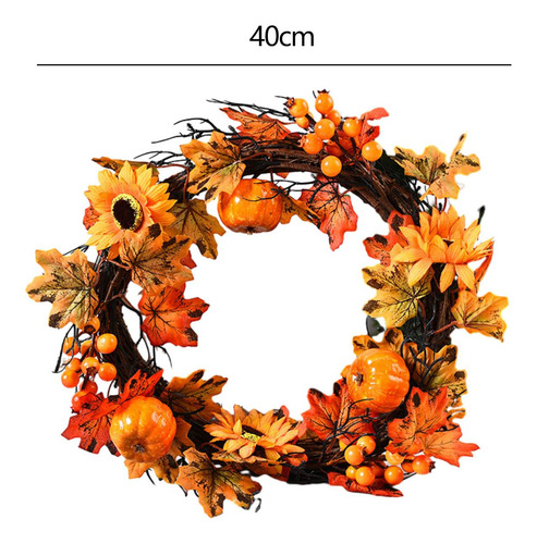 Corona De Otoño Para Puerta Delantera, Corona De Granja De