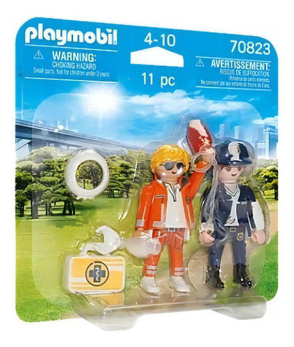 Figuras Para Armar Playmobil Duo Pack Doctor Y Policía 11 Pc