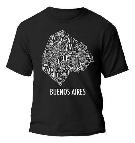 Remera Buenos Aires Ciudad Barrios 100% Algodón