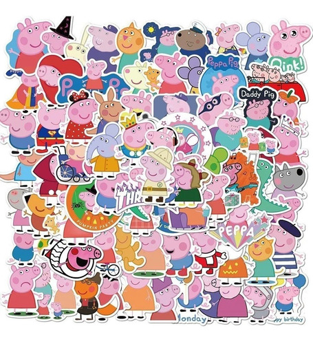 Imagen 2 de 5 de Peppa Pig - Set 50 Stickers / Calcomanias / Pegatinas