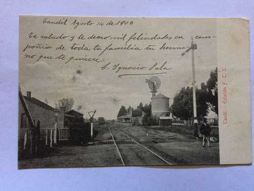 Postal Estacion Ferrocarril De Tandil Año 1906