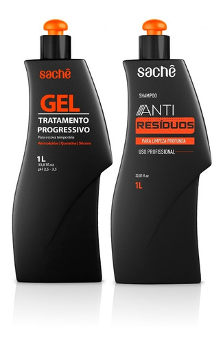 Kit Tratamento Gel Progressivo + Shampoo Anti Resíduos Sachê