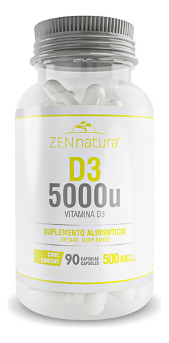 Vitamina D3 5000 Ui 90 Capsulas Zen Natura Sabor Sin sabor