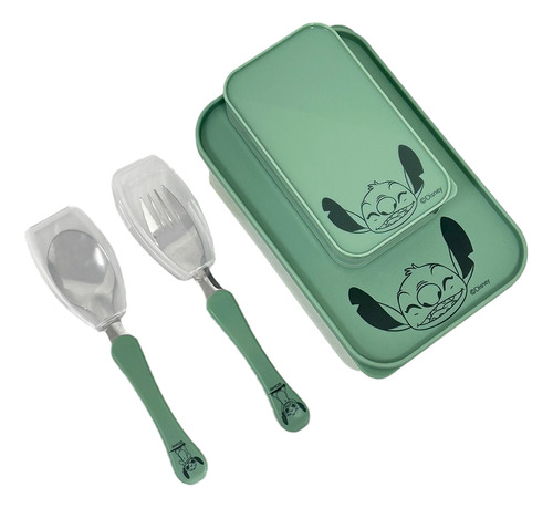 Conjunto Refeição Disney Marmita Infantil Escolar 06 Cor Stitch
