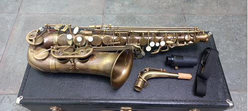 Sax Alto Buescher Bu4 Usa Envelh Semiprof Saxofone Troco+$