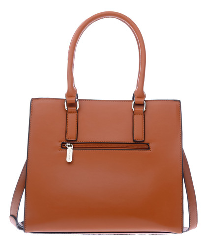 Bolsa Satchel Olimba Elegante Para Dama Formal 88229 Marrón Lisa Oro