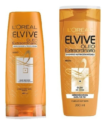 Shampoo Elvive Oleo Coco 370 Ml. + Acondicionador 200 Ml