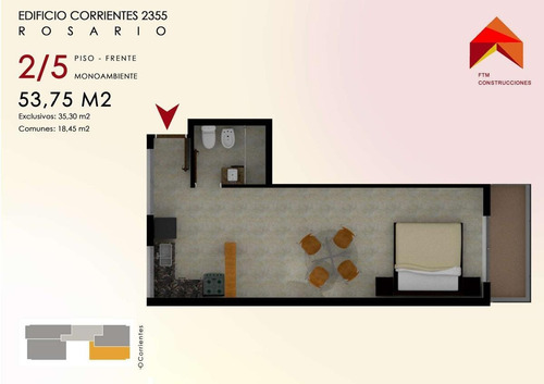 Departamento Un Dormitorio Al Contrafrente Con Balcón En Construcción - Abasto