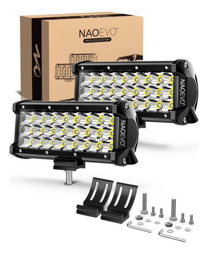 Naoevo Barra De Luz Led De 7 Pulgadas, Luces Led De Niebla/c