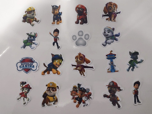 50 Tags, Topper, Apliques Docinhos Desenho - Patrulha Canina