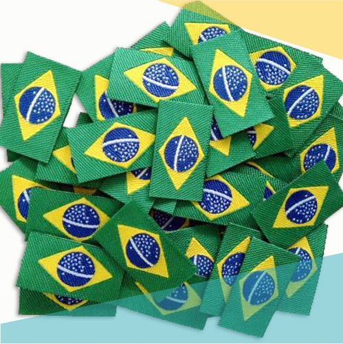 Imagem 2 de 2 de Patch Bandeira Do Brasil - Termocolante (100 Peças)