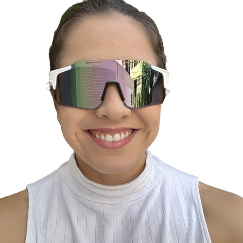 Óculos Esportivo Pulse Branco Com Rosa Baixa Pace®