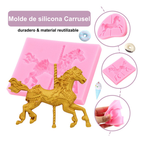 2pcs Molde De Silicona Carrusel Fondant Chocolate Resina