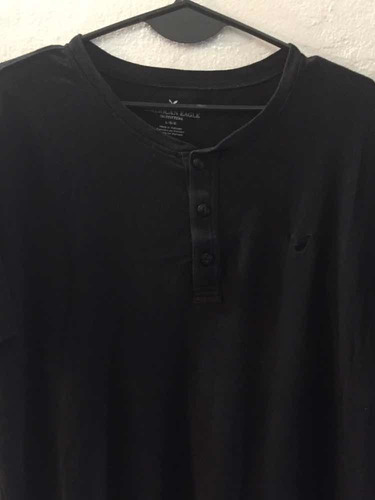 Remera Chomba Henley American EagleNegra Talle L