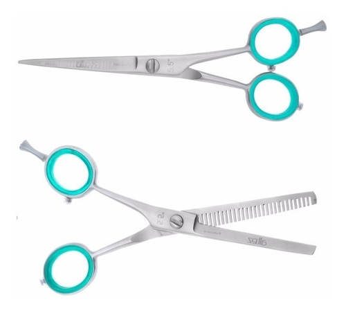 Kit Tesoura Profissional Corte E Desbaste 5,5 - Inox - Altez