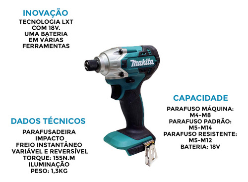 Kit Parafusadeiras Impacto 18v Makita Dlx2336y01 + Kit Bits