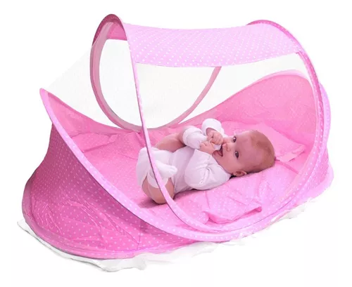 Cuna Moises Plegable Portátil Mosquitero Para Bebe Niños Color Rosa