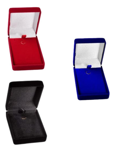 Estojo Linha Veludo - Colar P Vermelho Kit 30 Unidades Cor Preto