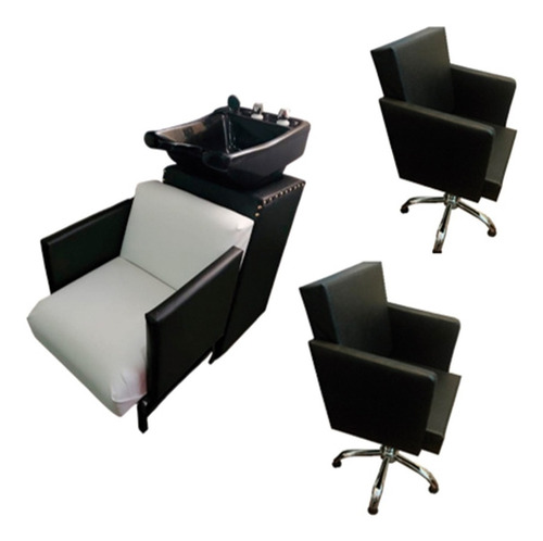 Imagen 2 de 10 de Combo Lavacabeza + 2 Silla Corte Oferta