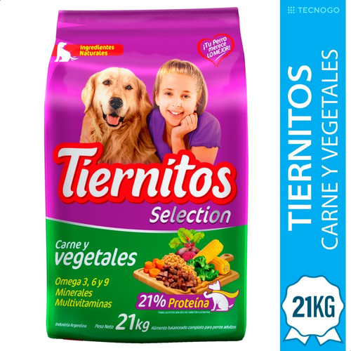 Alimento Para Perros Tiernitos Carne Vegetales 21kg Pet Corp