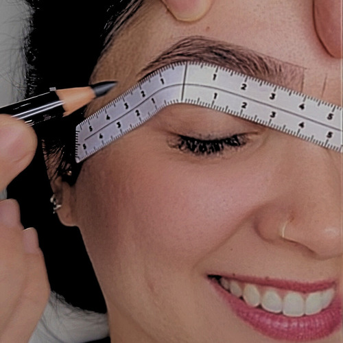 Régua De Sobrancelha Adesiva + Lapís Dermatografico + Curso
