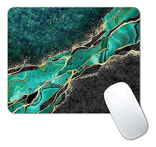 Mouse Pad,abstract Black Green Golden Marble Mouse Pad,...