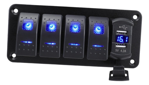 Painel De Interruptor De Balancim 4.2a Voltímetro 5 Gangue