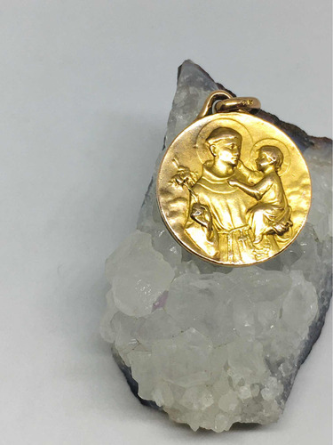 Antiguo Dije Medalla Oro Fix San Antonio De Padua - Mikapao