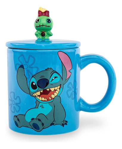 Taza Silver Buffalo Lilo & Stitch Wink Ohana 530 Ml Con Tapa