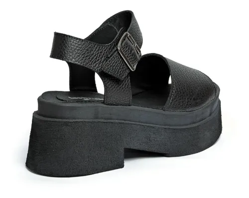 Sandalias Plataforma Mujer Cuero Vacuno Moda Las Brujitas