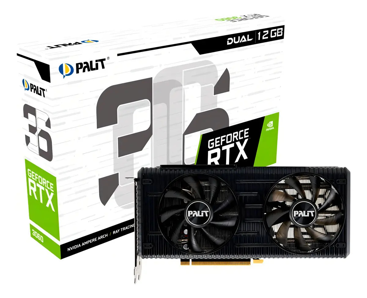 Foto do produto: Placa Vídeo Palit Geforce Rtx 3060 Dual, 12gb Gddr6, 192