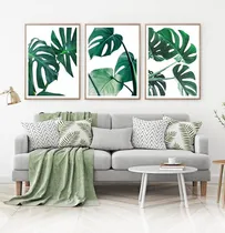 Comprar Set X3 Cuadros 30x40 Nórdicos Hojas Tropicales Completos
