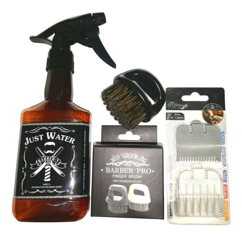 Imagen 1 de 1 de Kit Barberia Pienes Trampa / Atomizador Barbershop / Cepillo