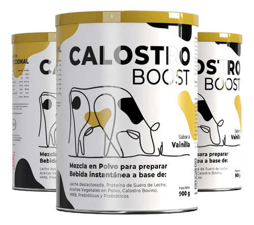 Calostro Boost Polvo Pack 3 Latas 90 Porciones Sin Lactosa
