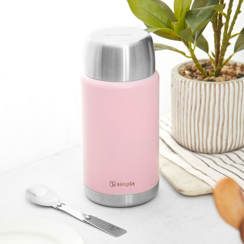 Pack 2 Termos De Comida 750ml Rosado Y Negro Simplit
