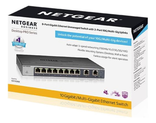 Switch Conmutador Gs110mx 10 Gigabit/multi 8 Con 2 Puertos