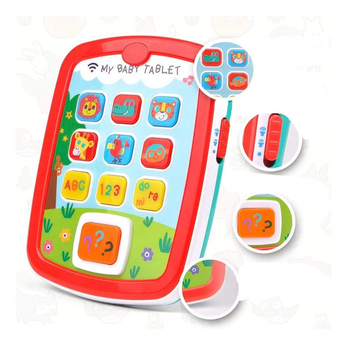 Tableta Didáctica Interactiva Para Niños Con Luz Y Sonido Color Multicolor