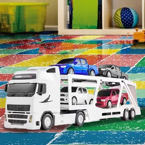 Brinquedo Carreta Caminhão Cegonheira Gigante Diesel Rx Branco 1309 - Roma