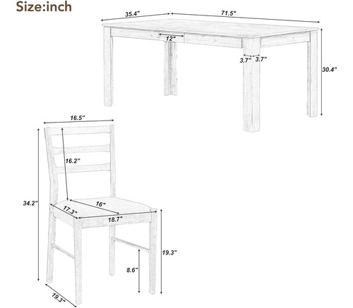 Mesa Extensible Multifuncional De Madera Con Hojas 12 Pulgad