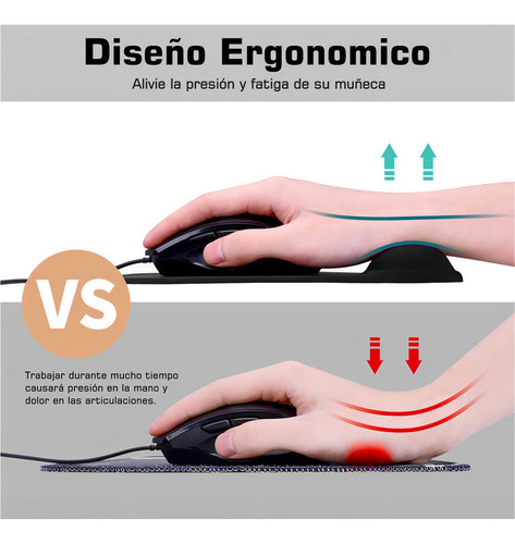 Mouse Pad Ergonomico Con Soporte Muñeca De Gel Silicon
