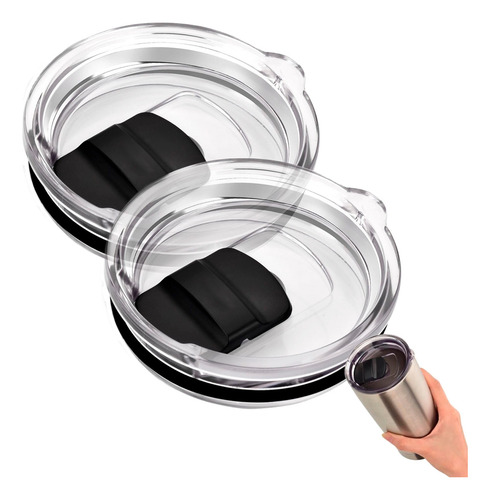 Pack 2 Tapas De Repuesto Plástica Antiderrames Con Sellos Herméticos Para Vaso Térmico Universal De 30oz Slim Company