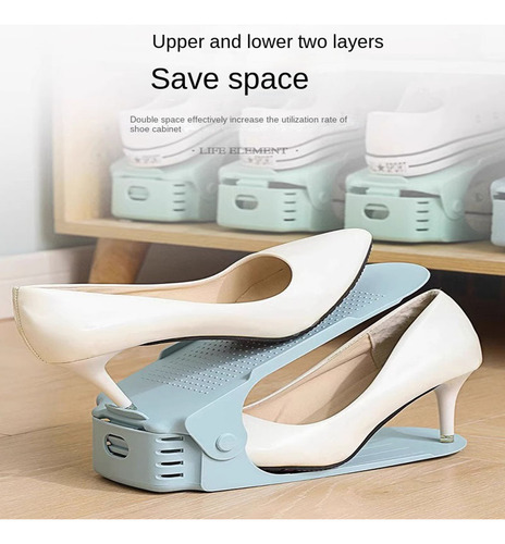 Organizador De Zapatos Ajustable De Doble Nivel Compacto Que